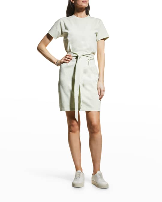 Vince Short Sleeve Waist Tie T Shirt Dress Neiman Marcus