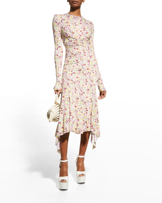 Philosophy di Lorenzo Serafini Floral Long Sleeve Asymmetric High-Low Hem  Dress | Neiman Marcus