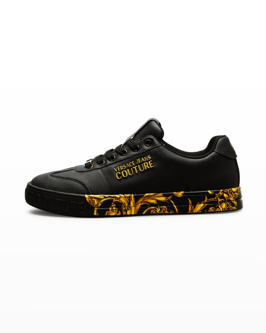 Versace Jeans Couture Men s Scarpa Baroque Sole Leather Low Top Sneakers Neiman Marcus
