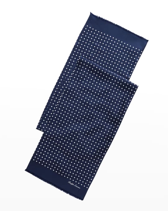 Ralph Lauren Purple Label Men s Dotted Silk Scarf Neiman Marcus