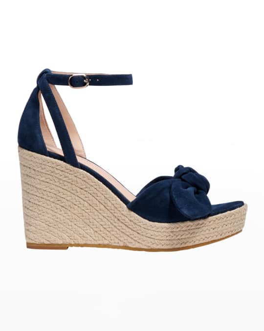 kate spade new york tianna suede bow wedge espadrille sandals | Neiman ...