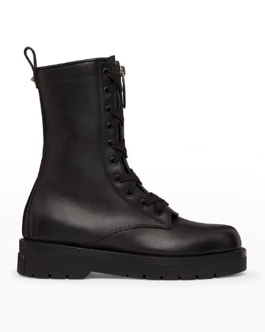 Fendi leather combat boot with ff cuff sale