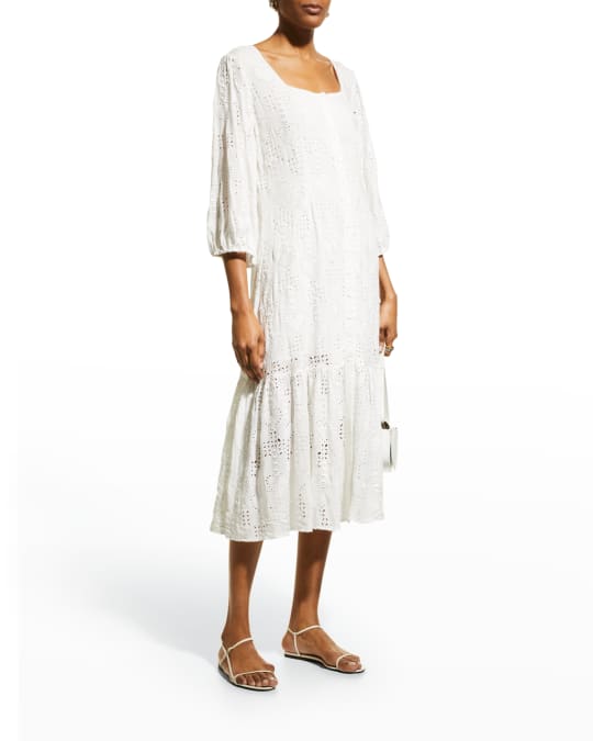 Beau Eyelet Midi Dress
