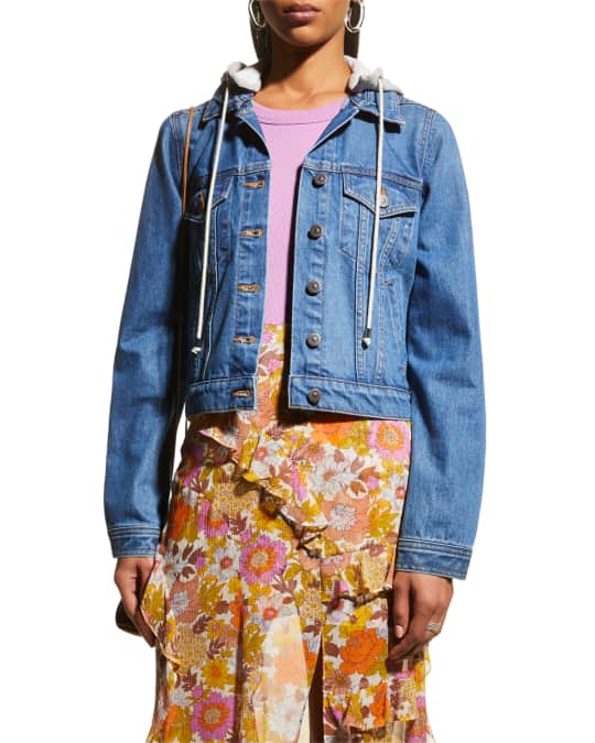 Veronica beard cara hooded denim jacket 2025