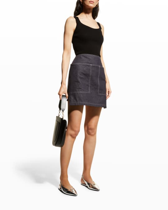 Max Mara Vivetta Denim Mini Skirt Neiman Marcus - Main Image