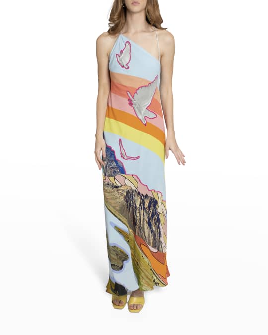 Nicole Miller My Happy Place Graphic Maxi Dress | Neiman Marcus