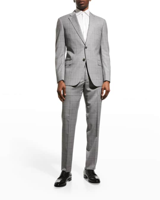 Emporio Armani Men's G-Line Double Windowpane Suit | Neiman Marcus