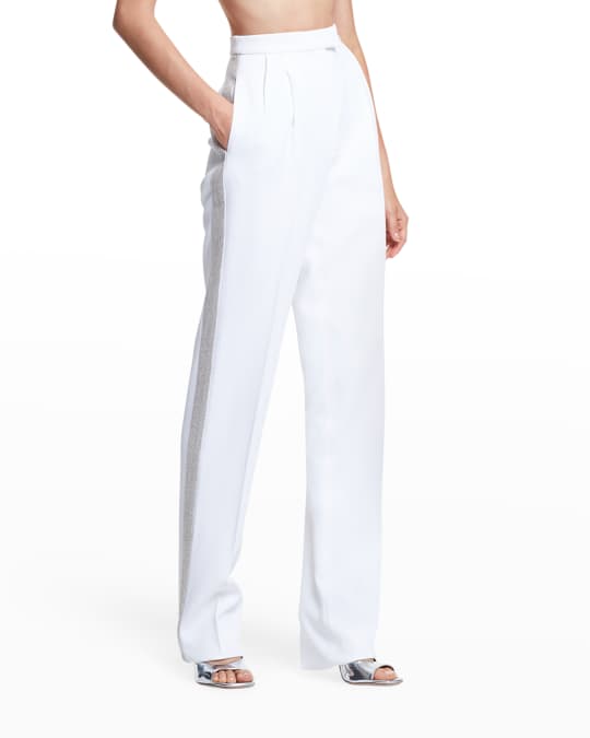 Crystal Straight-Leg Tuxedo Pants