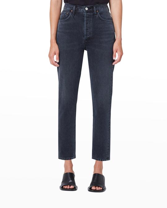 AGOLDE Riley High-Rise Straight Crop Jeans | Neiman Marcus