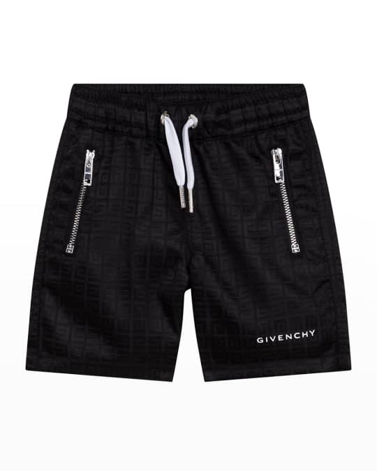Givenchy Boy's Drawstring Shorts with Tonal GG Print And Zippers, Size ...