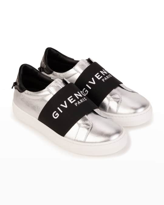 Givenchy Kid s Urban Street Logo Metallic Elastic Strap Sneakers