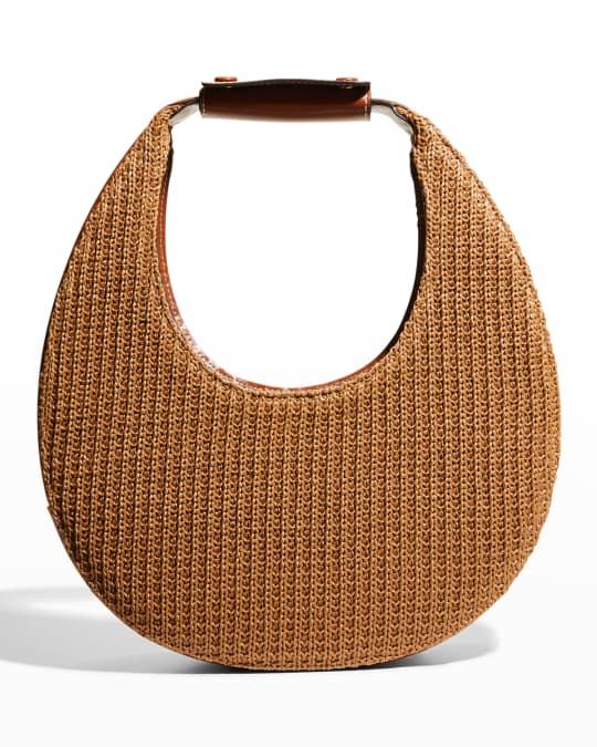 STAUD Moon Raffia Tote Bag | Neiman Marcus