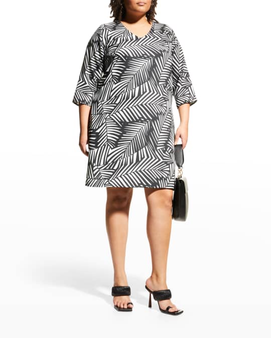 Caroline Rose Plus Size Palm Print Easy Dress Neiman Marcus