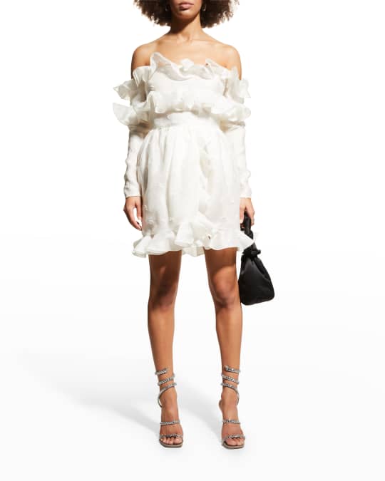 Giambattista Valli Off-the-Shoulder Embroidered Silk Organza Mini Dress