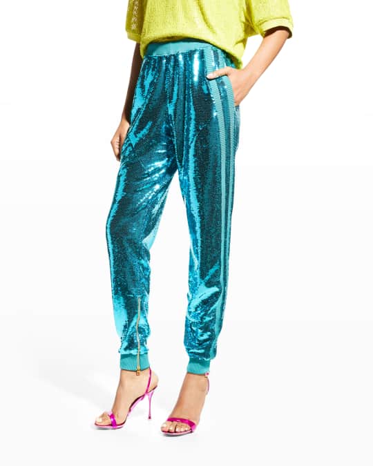 TOM FORD Side-Stripe Liquid Sequin Ankle Pants | Neiman Marcus