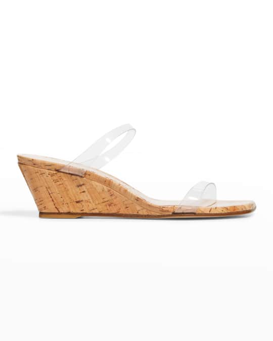 Clear cork wedge store heels