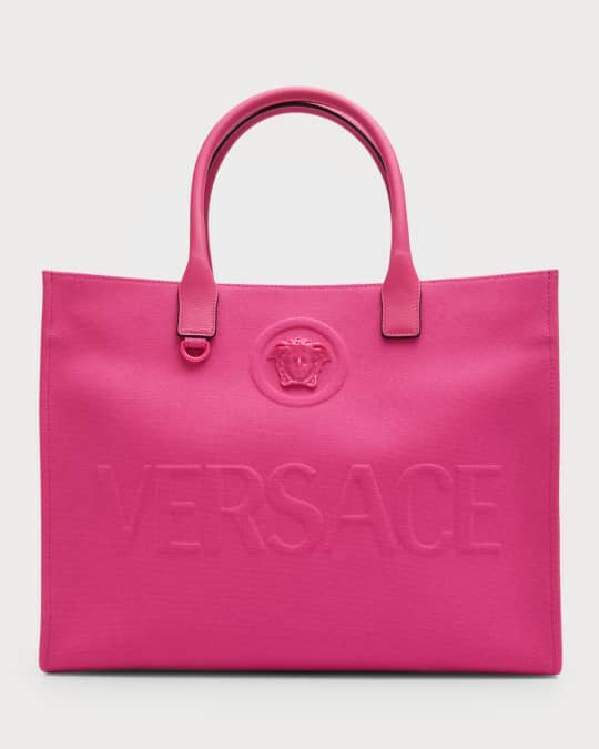 Versace La Medusa Logo Canvas Tote Bag Neiman Marcus