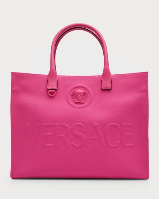 La Medusa Canvas Tote Bag in Pink - Versace