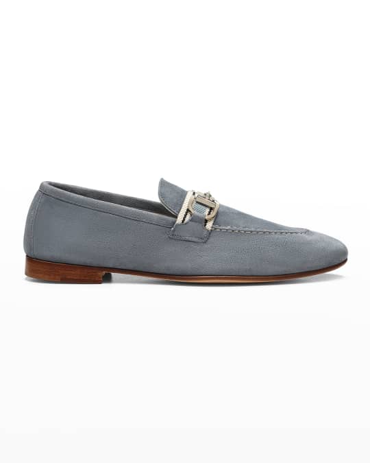 Donald Pliner Men's Tanner Suede-Leather Loafers | Neiman Marcus