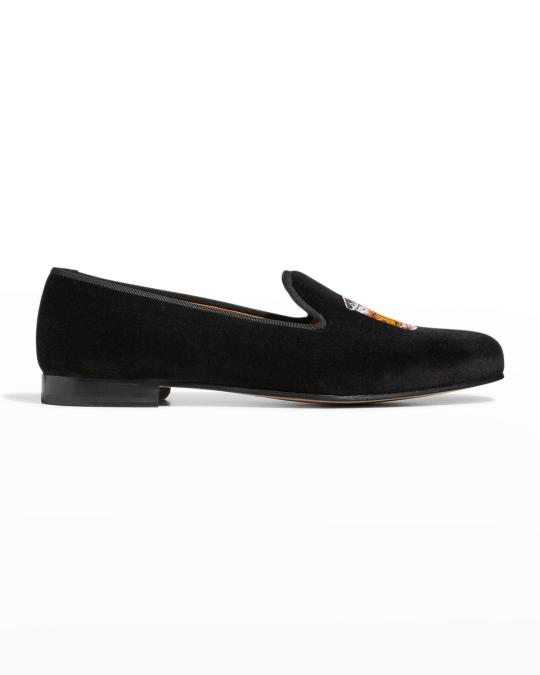 Men\'s Black Suede Embroidered Smoking Loafers Amazon.com | Men main image 3