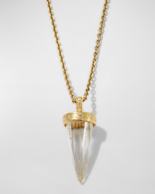 Rock crystal pendant necklace clearance