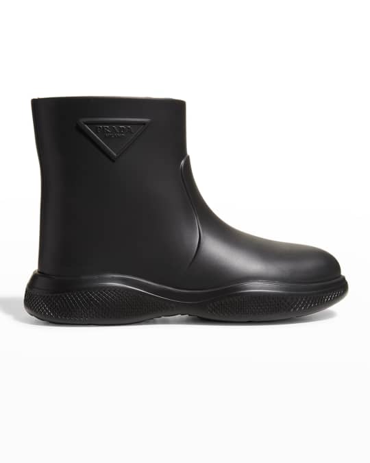 Prada Women's Logo Rubber Booties