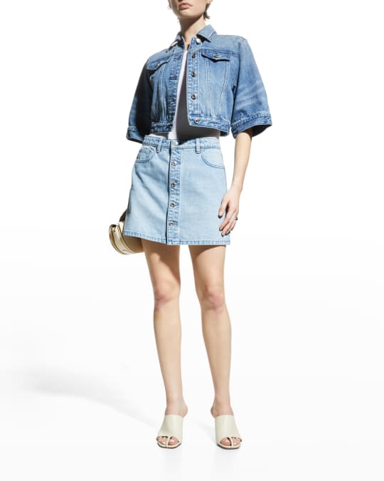 Michael kors denim deals button front skirt