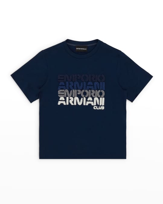 Emporio Armani Boy's Stamped Logo TShirt, Size 416 Neiman Marcus