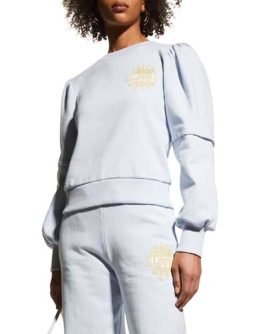 【美品】Ganni Isoli パフスリーブ ラブクラブ スウェット Ganni Isoli Puff-Sleeve Love Club Sweatshirt | Neiman Marcus