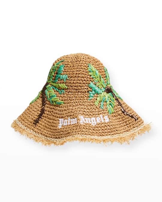 Palm Angels Men's Palms Beach Straw Bucket Hat | Neiman Marcus