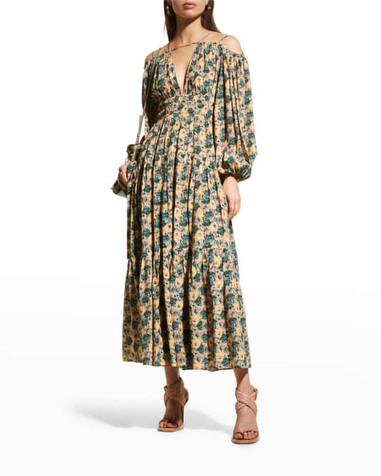Marguerite V-Neck Silk Dress