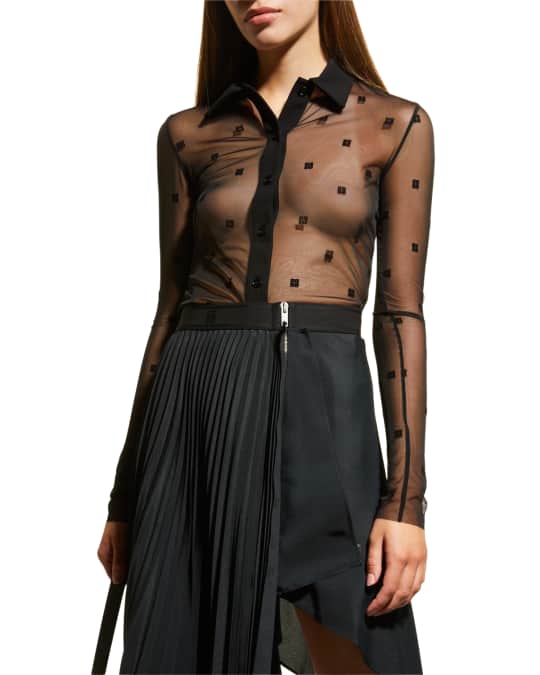 Semi sheer blouse online