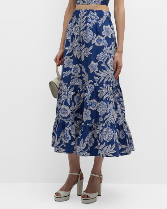 Cara Cara Chase Double-Tiered Skirt | Neiman Marcus