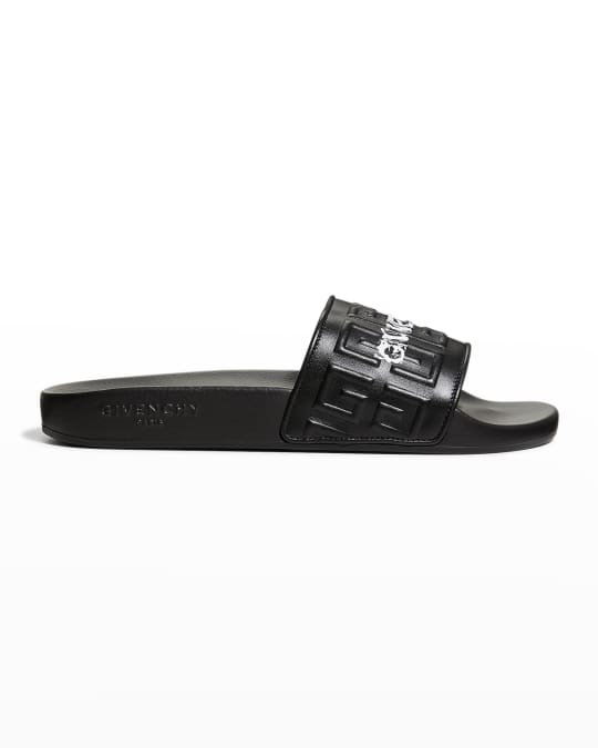 Givenchy black cheap logo pool slides