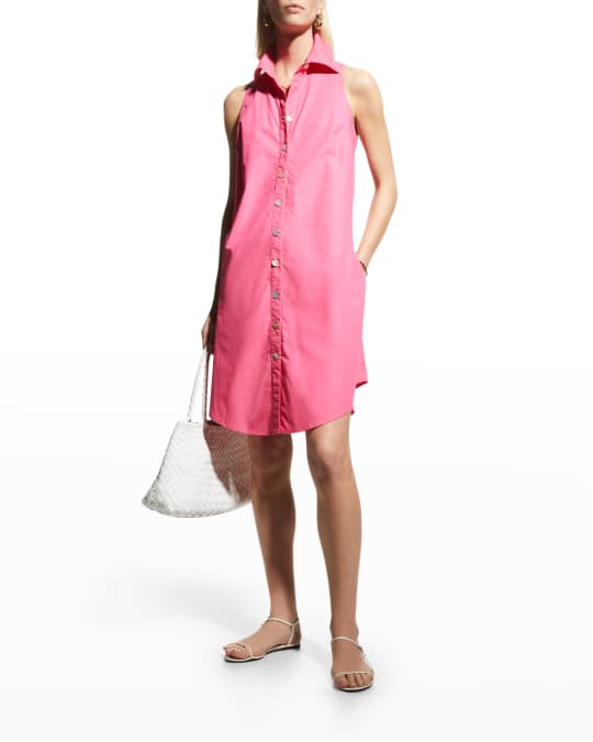 Sleeveless Crisp Cotton Poplin Swing Dress