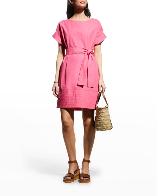 Finley Pillar Puckered Hem Cotton Shift Dress Neiman Marcus