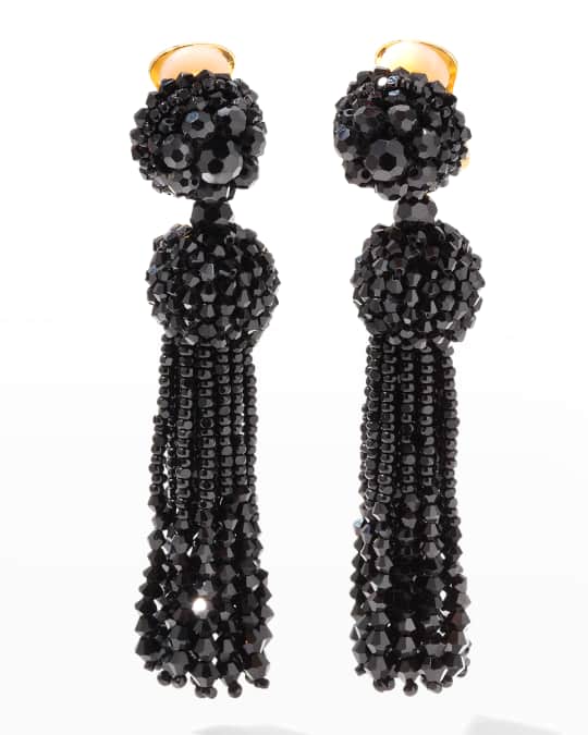 Oscar de la renta black earrings store
