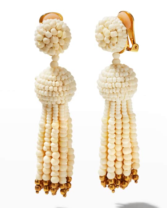 Tassel Earrings Natural White