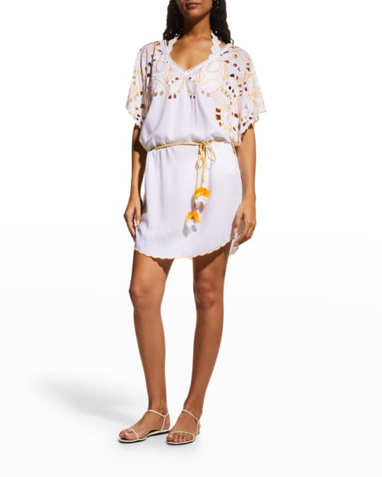 Trina Turk Lahaina Embroidered Tunic Coverup Dress Neiman Marcus