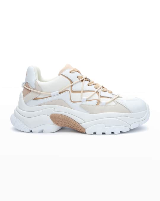 Acey Mixed Leather Lace Up Sneakers