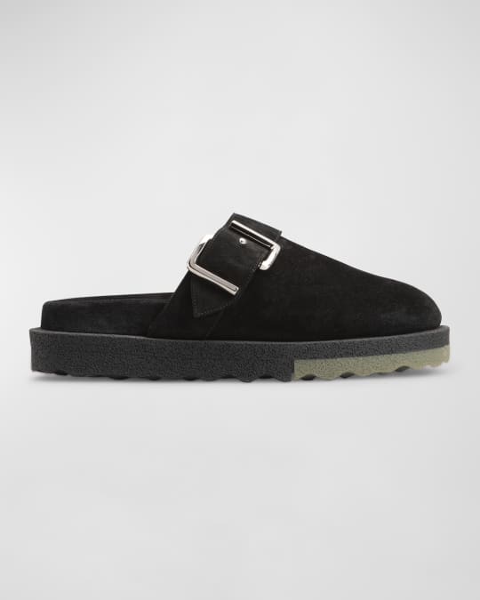 Off-White Men's Leather Sponge Sole Clog Slides | Neiman Marcus