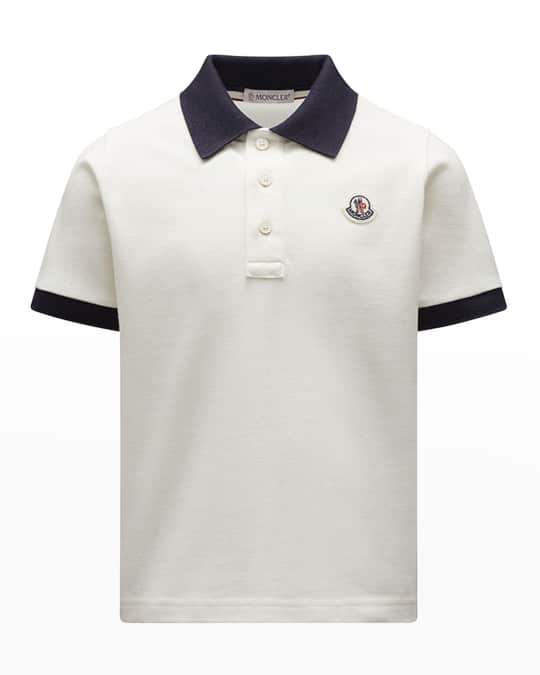 Moncler Boy's Logo Patch Polo Shirt, Size 4-6 | Neiman Marcus