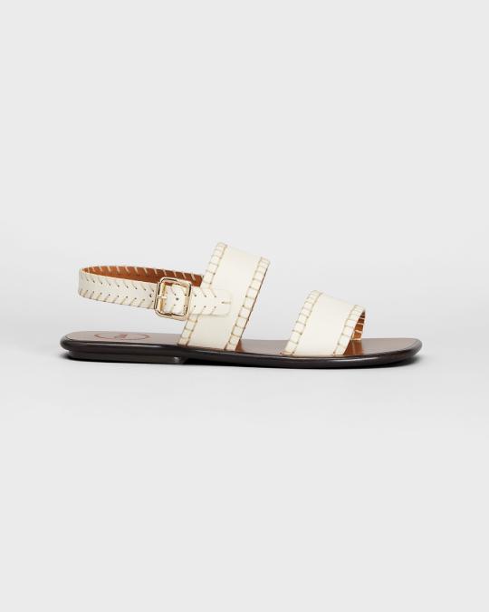 Chloe Laia Leather Two-Band Slingback Sandals | Neiman Marcus
