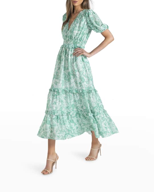 Shoshanna Selene Puff-Sleeve Dress | Neiman Marcus