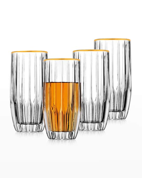 Godinger Set of 4 Dublin Highball Gold Band