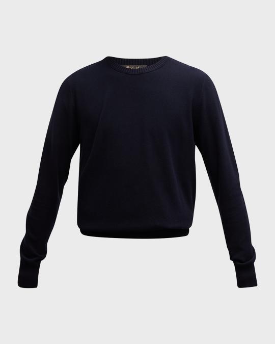 Loro Piana Men's Walkery Cotton-Silk Crewneck Sweater | Neiman Marcus
