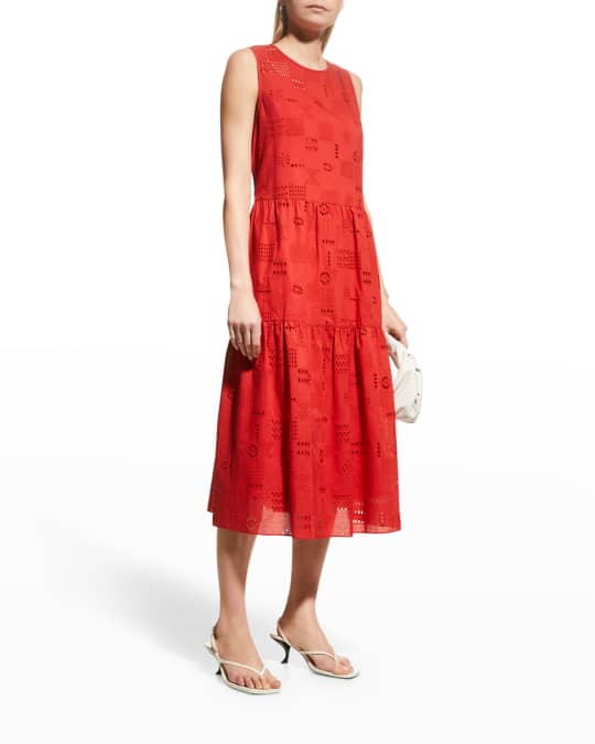 Blair Tiered Sleeveless Eyelet Dress