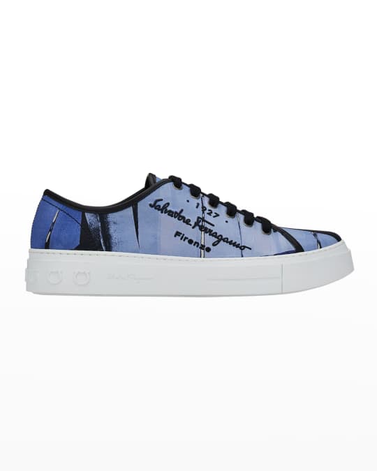 Ferragamo Men's Mediterr Eco Graphic Sneakers | Neiman Marcus