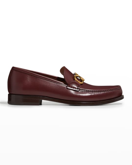 Ferragamo Men's Rolo Gancini-Bit Leather Loafers | Neiman Marcus