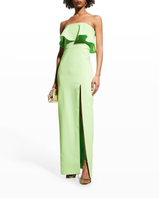 Strapless Popover Column Gown